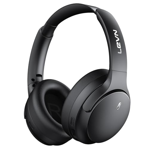 LEVN Hybrid Active Noise Cancelling Headphones, Wireless Headphones Bluetooth 5.4 with Transparent Mode, Hi-Res Audio, Deep Bass, 70H Playtime Over Ear Bluetooth Headset for Work/Travel/Home/Office