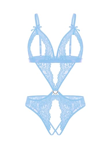 Avidlove Lingerie for Women Sexy Lace Bodysuit Deep V Teddy Babydoll One Piece Lingerie