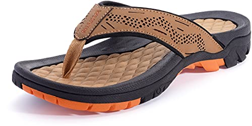 WHITIN Men's Flip Flops | Outdoor Thong Sandals | Arch Support | Slip Resistant