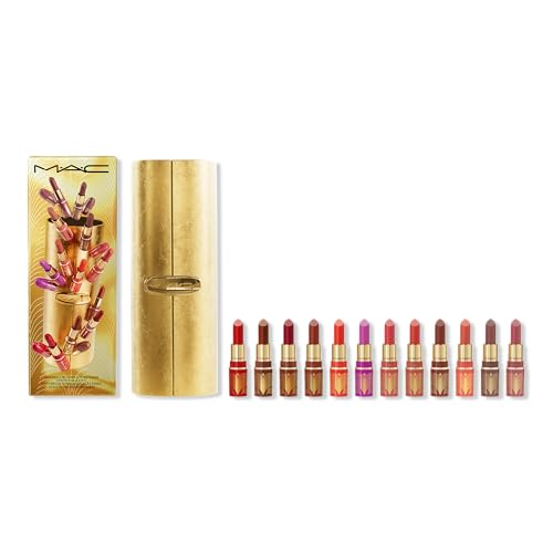 MAC Golden Girls Mini Lustreglass Lipstick Vault, 12 Piece Set