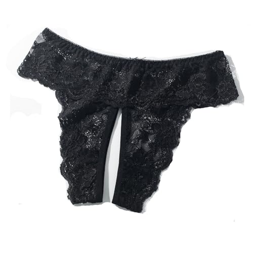 Justgoo Womens Sexy Thongs Lace Panties Underwear Low Rise Plus Size Underpants Pack of 5